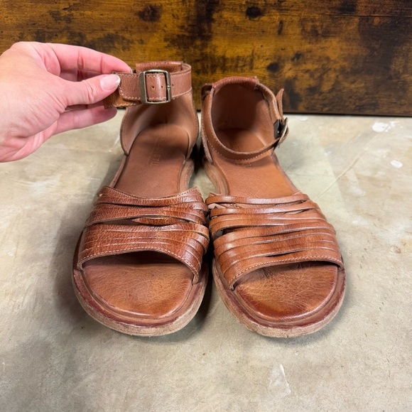 Bed Stu Lilia Ankle Strap Leather Sandals Open Toe Strappy Tan womens 8.5 summer - Picture 4 of 8